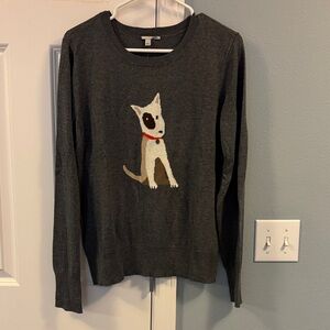 Halogen Dark Gray Sweater with Dog Design